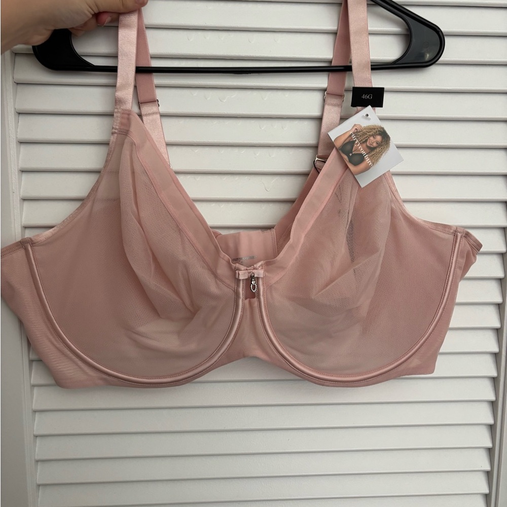 Curvy Couture Pink/ Black (two) Coverage Bras with Underwire Support